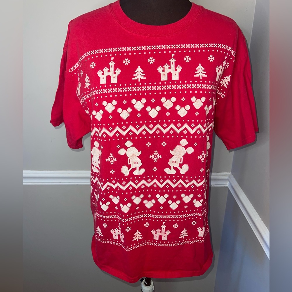 Disneyland Resort Walt‎ Disney World Ugly Christmas T Shirt Mens L Mickey Mouse